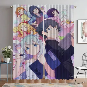 Шторы Eromanga Sensei для гостиной, занавески для домашнего интерьера, 2 шт., перегородка, украшения на Хэллоуин, оттенки для кухни W50xH70cmx2pcs-CL
