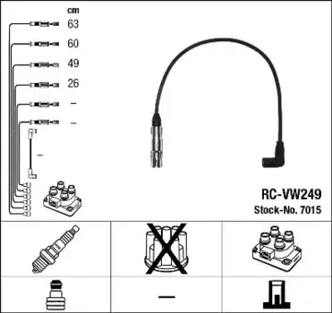 Высоковольтные провода (провода зажигания) NGK RC-VW 249
