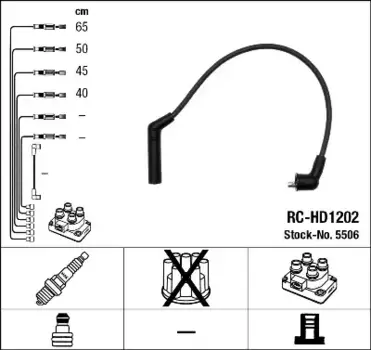 Высоковольтные провода (провода зажигания) NGK RC-HD1202