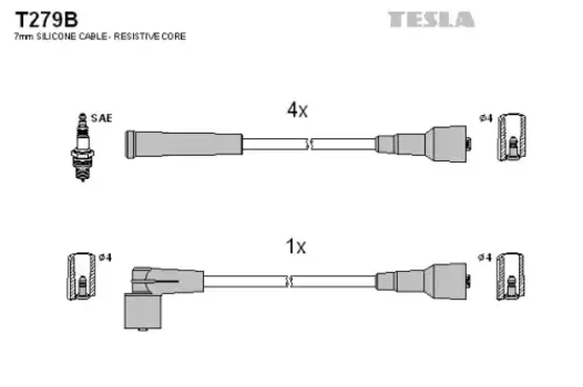 Высоковольтные провода (провода зажигания) TESLA T279B