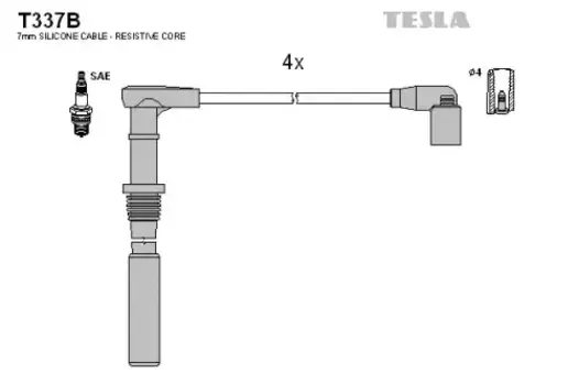 Высоковольтные провода (провода зажигания) TESLA T337B