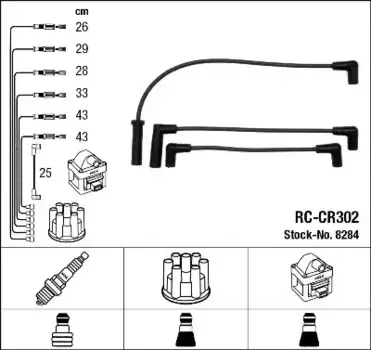 Высоковольтные провода (провода зажигания) NGK RC-CR302