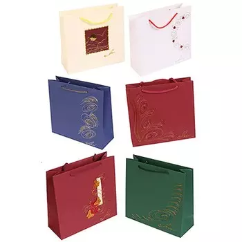 Сумка бумажная GRANDGIFT подарочная в ассортименте 21см*22см*8см