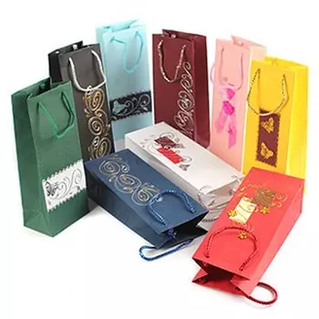 Сумка бумажная GRANDGIFT подарочная в ассортименте 24см*9,5см*6,5см