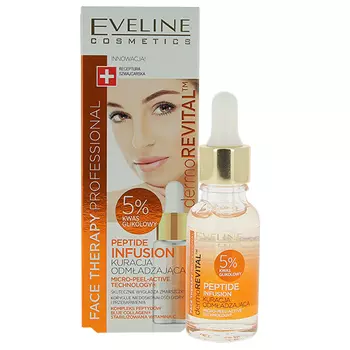 Сыворотка для лица EVELINE FACE THERAPY PROFESSIONAL омолаживающая Peptide infusion 18 мл