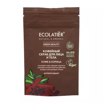 Скраб для лица и тела ECOLATIER КОФЕ & КОРИЦА Антиоксидант 40 г