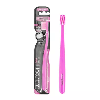 Щетка зубная WELLTOOTH мягкая pink