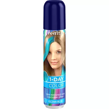 Спрей для волос оттеночный VENITA 1-DAY COLOR тон Ocean Blue морская волна 50 мл