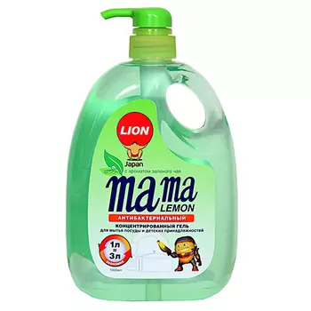Средство для мытья посуды MAMA LEMON Зеленый чай жидкое антибактериальное 1 л