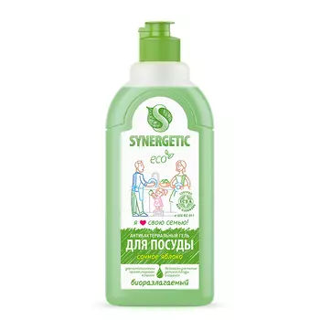 Средство для мытья посуды SYNERGETIC с ароматом яблока 500 мл