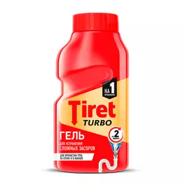 Средство для устранения засоров TIRET TURBO для канализационных труб 200 мл