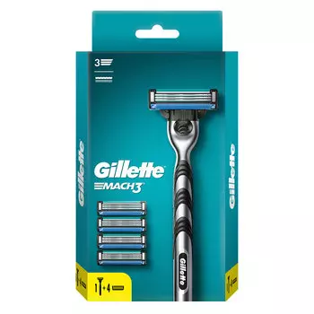 Станок для бритья GILLETTE MACH3 c 5 сменными кассетами