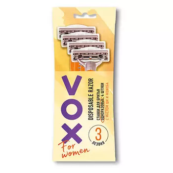 Станок для бритья одноразовый VOX FOR WOMEN 3 лезвия 4 шт
