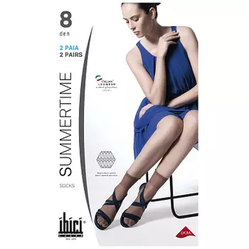 Носки капроновые SUMMERTIME 8 цвет NERO 2 пары ibici