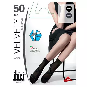 Носки капроновые VELVETY 50 8 цвет NERO ibici