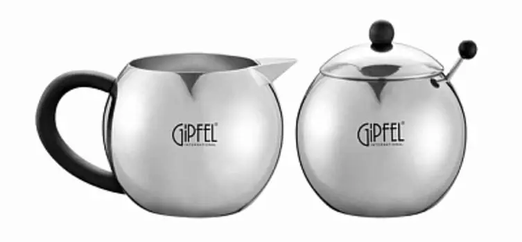 Набор GIPFEL OREOLE Сахарница с ложечкой молочник 370мл нержавеющая сталь